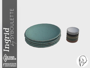 Sims 4 — Ingrid - Plates pile by Syboubou — This is a pile of painted ceramic plates.