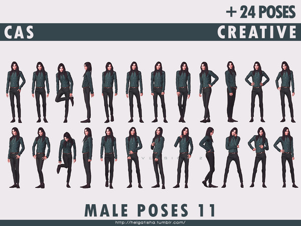 Sims 4 — Male poses 11 cas by HelgaTisha — CAS - 24 poses - Creative trait