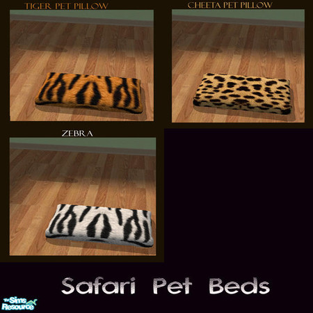 Sims 2 — Safari Pet Beds by jmm8220 — Here are 3 pet beds for your sim pets. I hope you like.