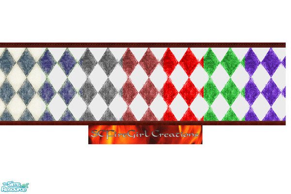 Sims 2 — Triangle Wallpaper with Cherry Trim by scfiregirl25 — SCFireGirl Creations