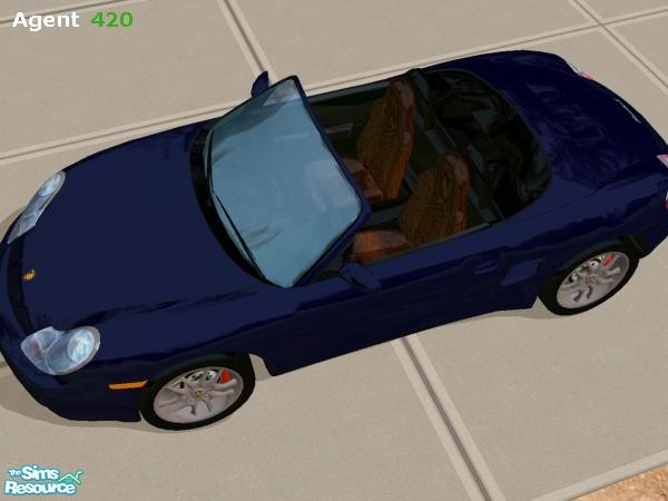 Sims 2 — Midnight Blue Porsche Boxter S by Agent420 — A really nice Midnight Blue Porsche Boxster S with a set of new