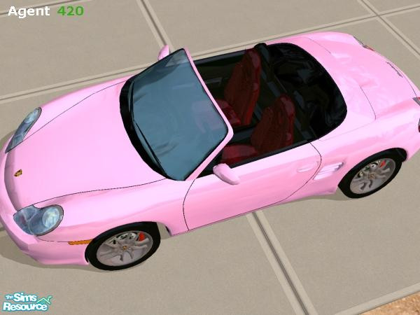 Sims 2 — Pale Pink Porsche Boxster S w Red Seats by Agent420 — A really nice Pale Pink Porsche Boxster S with a set of