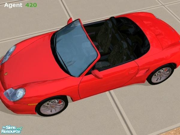 Sims 2 — Cherry Red Porsche Boxter S w Black Seat by Agent420 — A really nice Cherry Red Porsche Boxster S with a set of