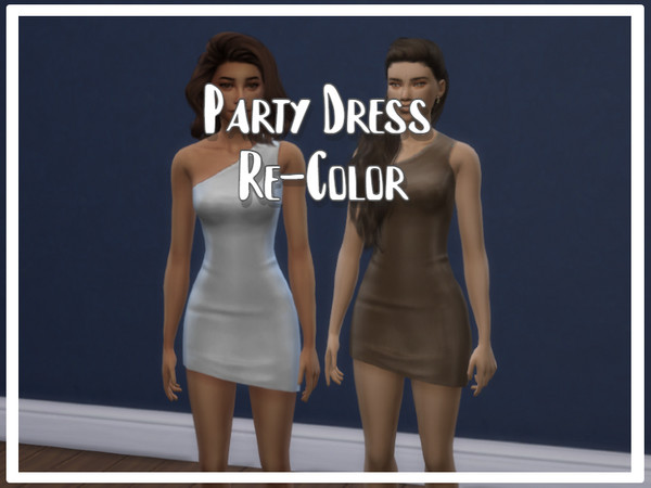 Sims 4 — BG Party Dress Recolor by ilikethesims57 — BG = base game This is just that basic shiny party dress in base game