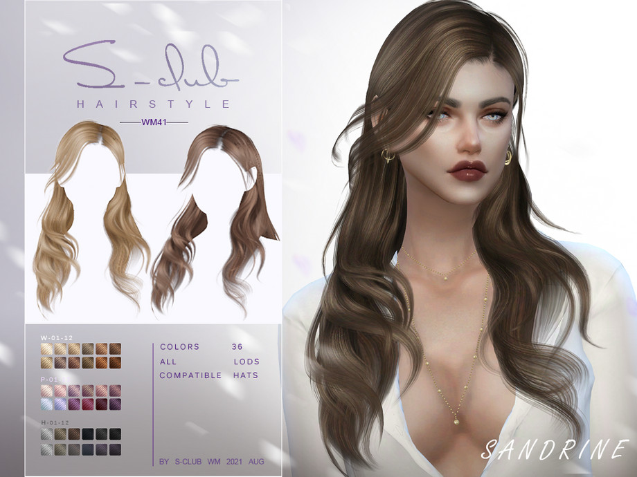 The Sims Resource - Medium length wavy hair (Sandrine)