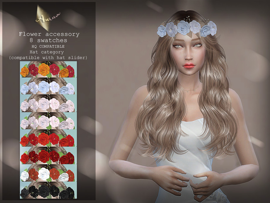 The Sims Resource Flower Hair Accessory