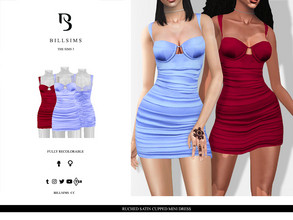 Sims 3 — Ruched Satin Cupped Mini Dress by Bill_Sims — This mini dress features thick shoulder straps, underwired cups