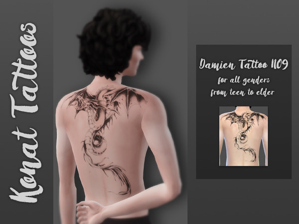 Sims 4 — Damien Tattoo No9 by DemolitionKonat — Tattoo for men and women. Hope you like it!