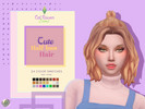 Sims 4 — CuteHalfBunHair by CatRaven_Sims — Adult - Female Hair 24 EA Ombre Color Swatches Compatible with Hats Base Game