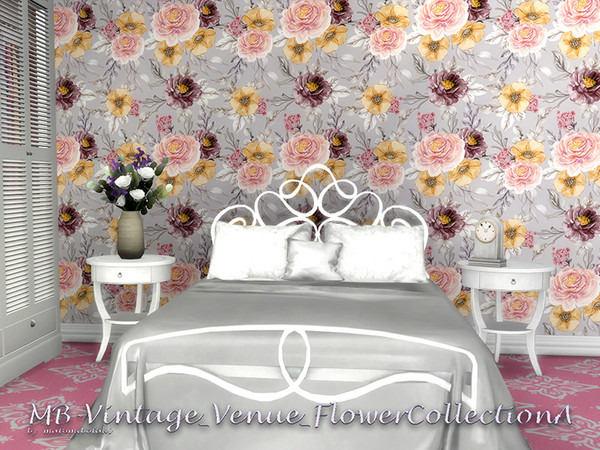 Sims 4 — MB-Vintage_Venue_FlowerCollectionA by matomibotaki — MB-Vintage_Venue_FlowerCollectionA romantic floral