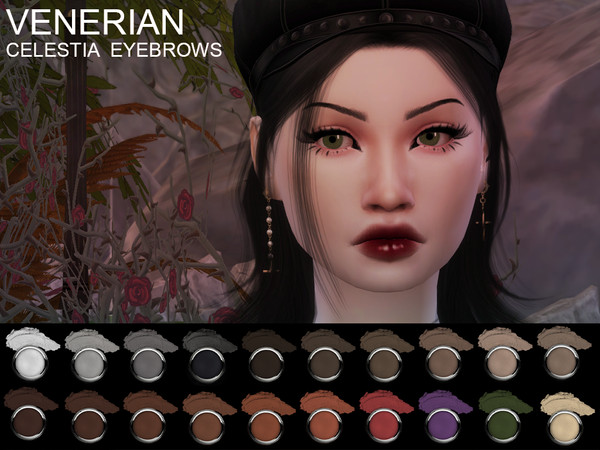 Sims 4 — Celestia Eyebrows by Venerian — 20 different colors teen to elder.