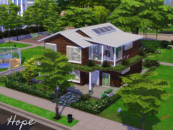 Sims 4 — Hope by ruja2 — A perfect home for a family with a teenage son. It has large open spaces, two bedrooms and two
