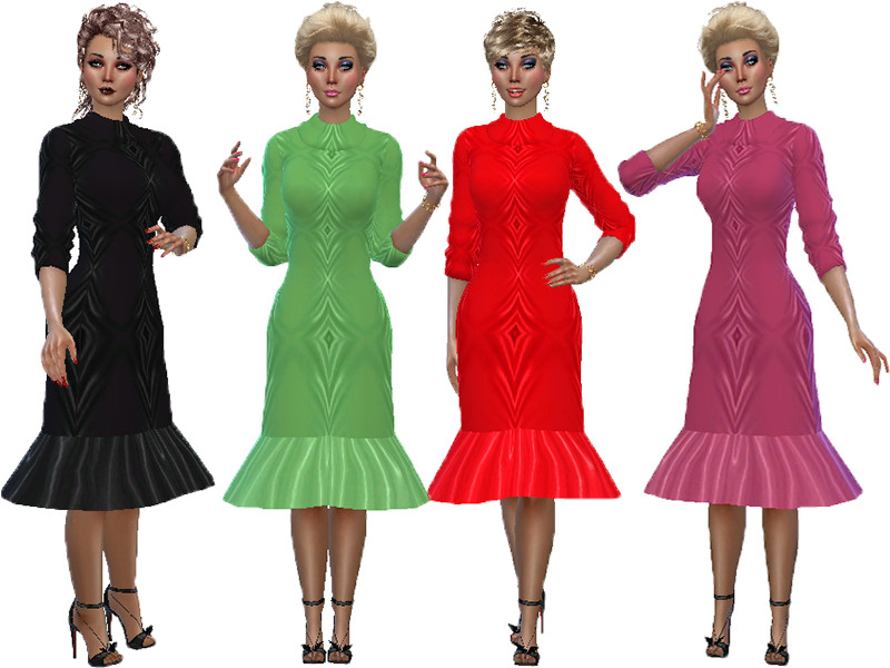 Sims 4 The Sims Resource | Satin formal dress by TSR Creator