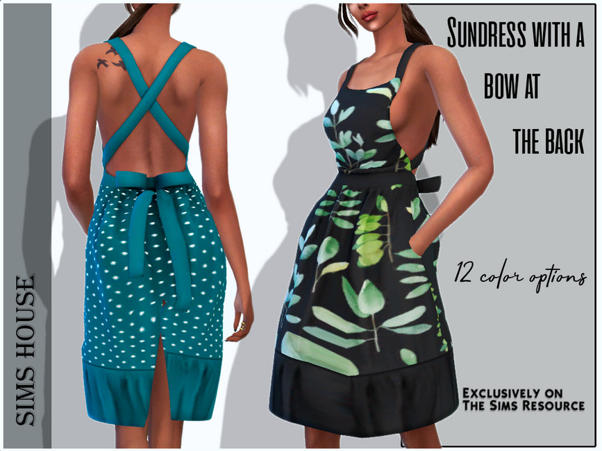 The Sims Resource Sundress With A Bow At The Back