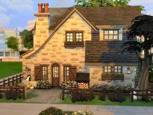 Sims 4 — La Chaumiere no cc by sgK452 — Nice cottage for a small family . Very rustic, this character house has all the