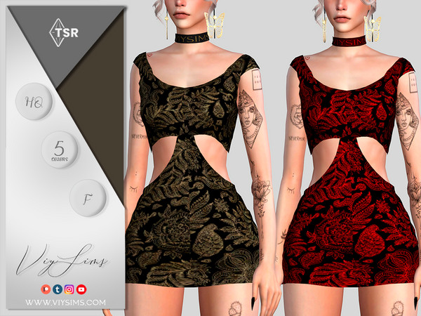 Sims 4 — Short Dress [7] - FEMALE by Viy_Sims — Dress New Mesh!! 5 Colors Compatible with HQ mode