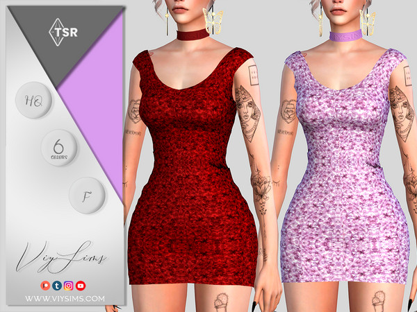 Sims 4 — Short Dress [9] - FEMALE by Viy_Sims — Dress New Mesh!! 6 Colors Compatible with HQ mode