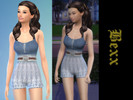 Sims 4 — denim Jumpsuit by bgraham55 — women's denim and lace belted jumpsuit.