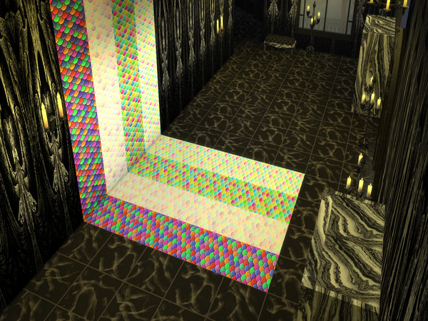 Sims 4 — Rainbow Scales Flooring by Decaysha — 4 seamless scale pattern floor swatches by Decaysha. 