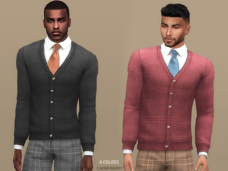 Sims 4 The Sims Resource | Fall Mens Classic Cardigan by TSR Creator