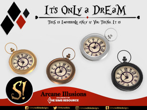 Sims 4 — Arcane Illusions - It's only a dream - Pocket clock by SIMcredible! — "I'm late! I'm late! For a very