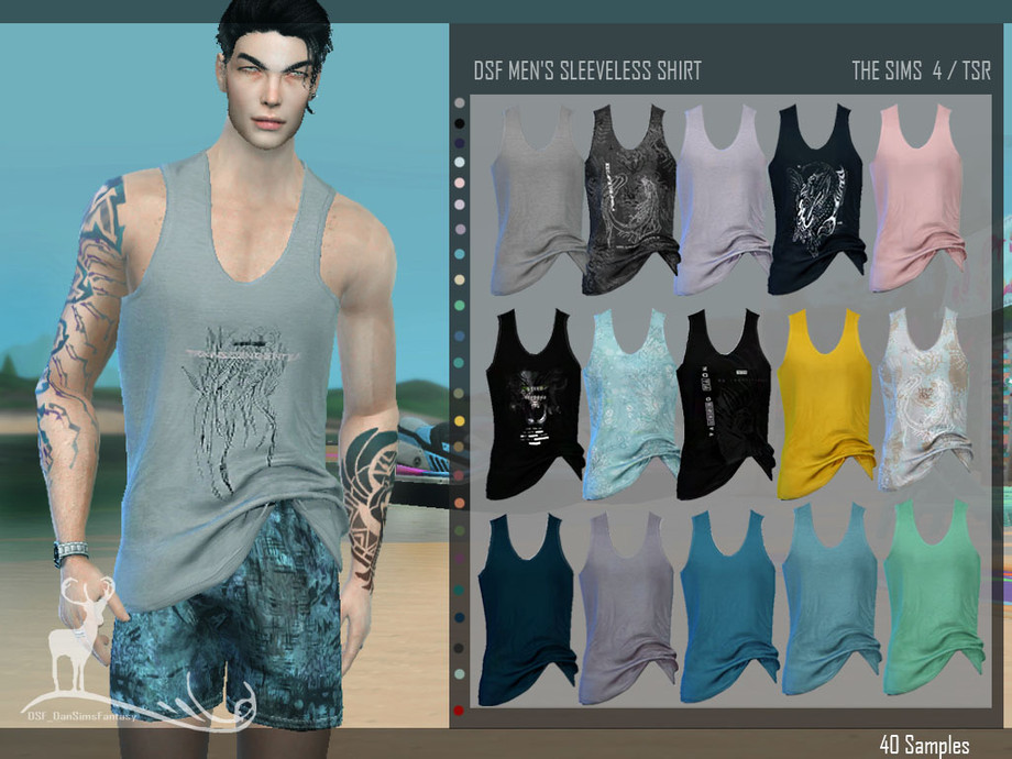 The Sims Resource Mens Sleeveless Shirt