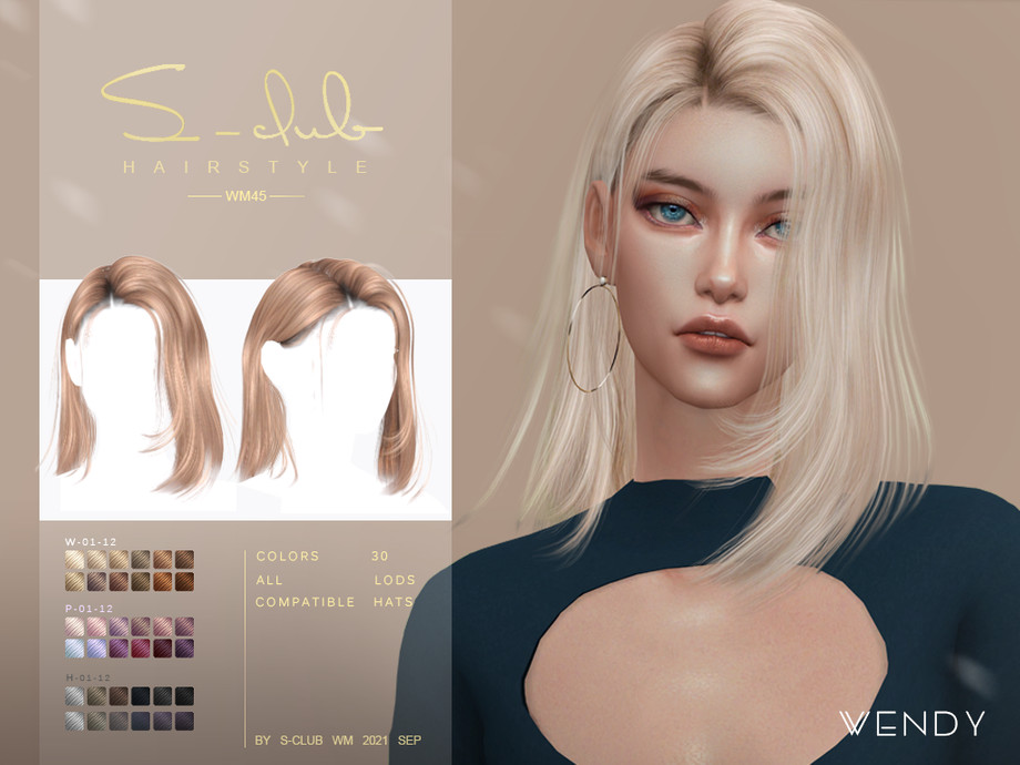 The Sims Resource - Medium length straight hair (Wendy) by S-Club
