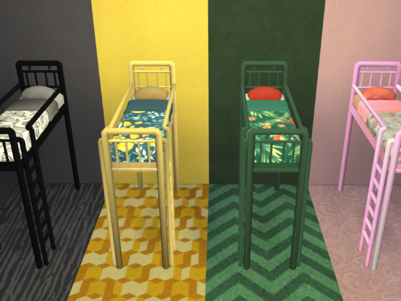 The Sims Resource floral bunk bed (base game recolor)