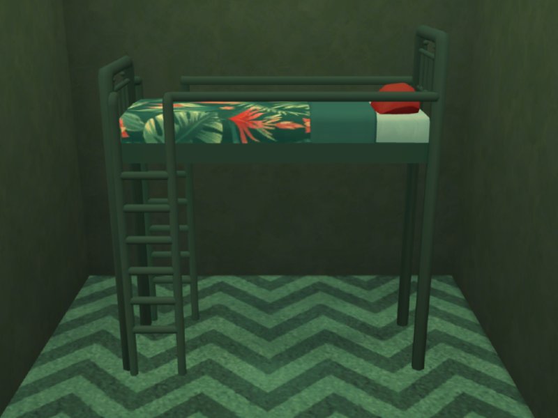 The Sims Resource floral bunk bed (base game recolor)