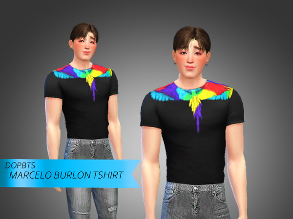 Sims 4 — Marcelo Burlon Tshirt by dopbts — - HQ compatible; - all genders; - all ages