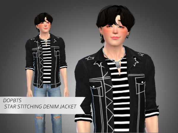 Sims 4 — Star Stitching Denim Jacket by dopbts — - HQ compatible; - all genders; - all ages
