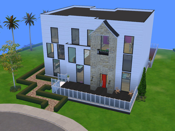 Sims 4 — Kunzea by Bean98 — This is a modern house, in a 50x40 lot, with pool and 6 bedrooms. Hope you like it!