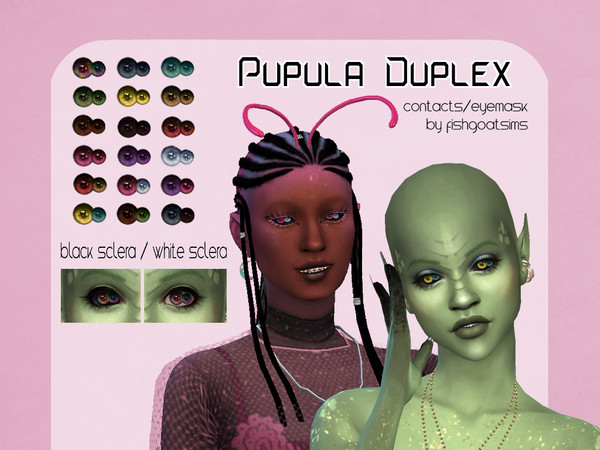 Sims 4 — Pupula Duplex Eyes - Black Sclera by fishgoatsims — This is the BLACK sclera version of my Pupula Duplex Eyes.