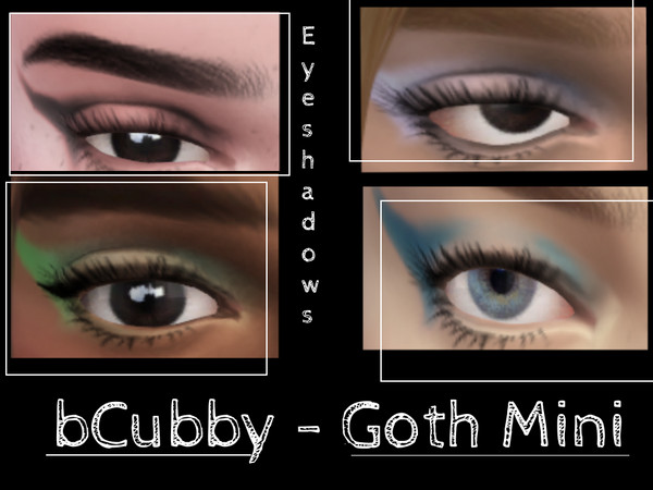 Sims 4 — BCubby | Little Goth Cat-Eyeshadow by bunny_cubby — This gothic eyeshadow is made for the rockstars or rebels,