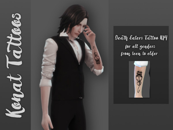 Sims 4 — Death eaters tattoo No14 by DemolitionKonat — Tattoo for men and women. HQ compatible. Have a custom thumbnail.