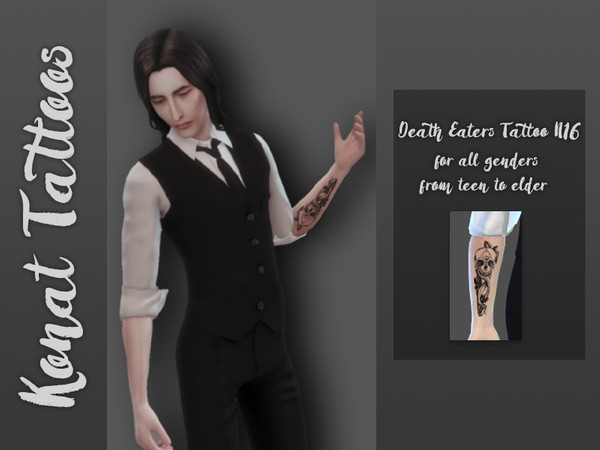Sims 4 — Death eaters tattoo No16 by DemolitionKonat — Tattoo for men and women. HQ compatible. Have a custom thumbnail.