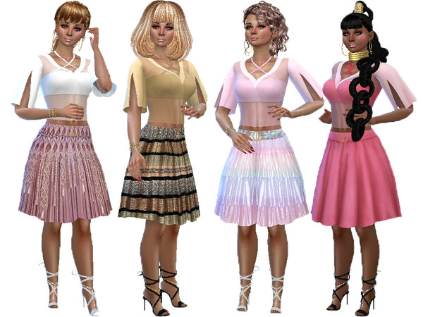 Sims 4 — Circle skirt recolor by TrudieOpp — Circle skirt recolor in 8 colors