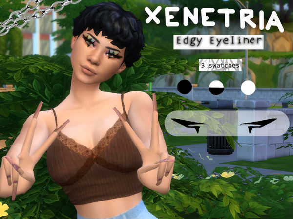 Sims 4 — Edgy Eyeliner by xenetria — - 3 swatches - all ages - all genders - don't recolor - don't reupload Enjoy <3