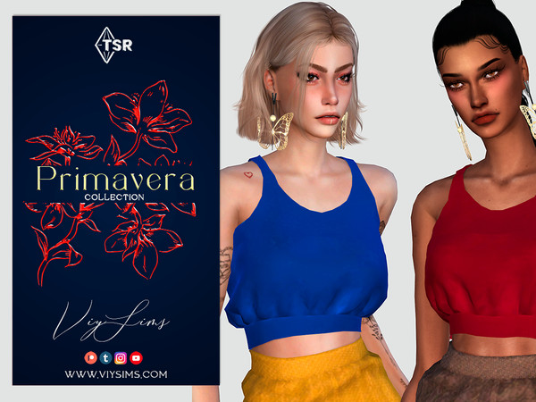 Sims 4 — PRIMAVERA Collection - TOP FOR FLORAL SET [II] by Viy_Sims — Outfit All maps New Mesh!! 7 Colors Compatible with