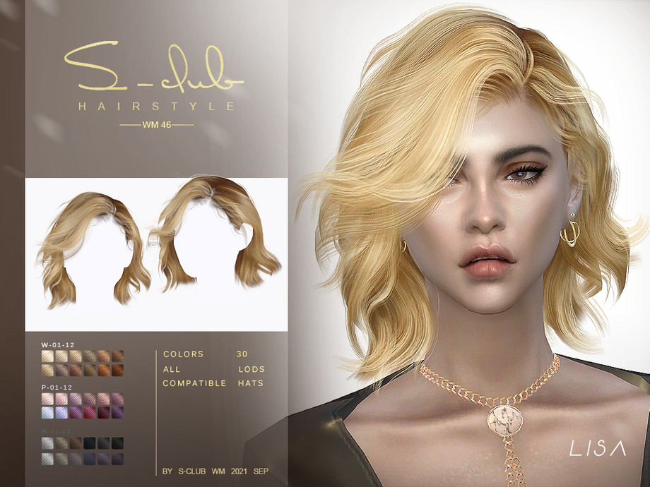The Sims Resource - Short wavy hair (Lisa)