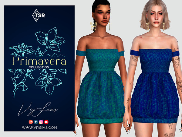 Sims 4 — PRIMAVERA Collection - DRESS [IV] by Viy_Sims — Outfit All maps New Mesh!! 8 Colors Compatible with HQ mode