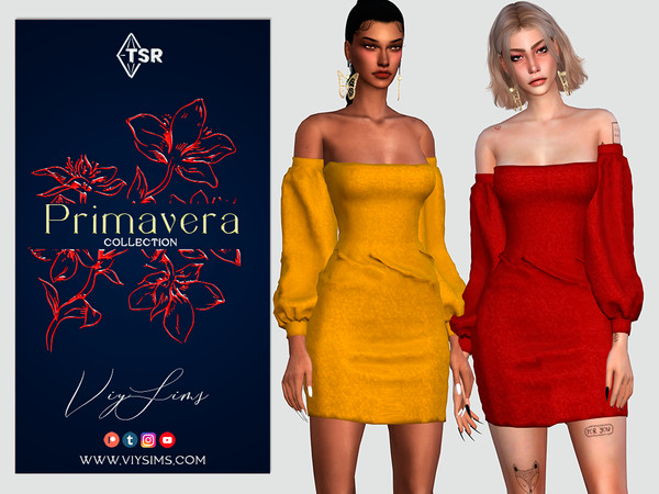 Sims 4 — PRIMAVERA Collection - DRESS [VII] by Viy_Sims — Outfit All maps New Mesh!! 6 Colors Compatible with HQ mode