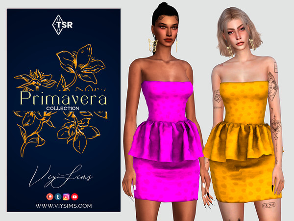 Sims 4 — PRIMAVERA Collection - DRESS [IX] by Viy_Sims — Outfit All maps New Mesh!! 12 Colors Compatible with HQ mode