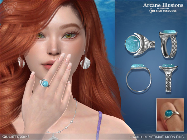 The Sims Resource - Arcane Illusions - H2O Mermaid Moon Ring
