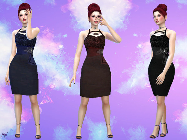 Sims 4 — Charlotte dress by MeuryVidal — Formal model for your parties.