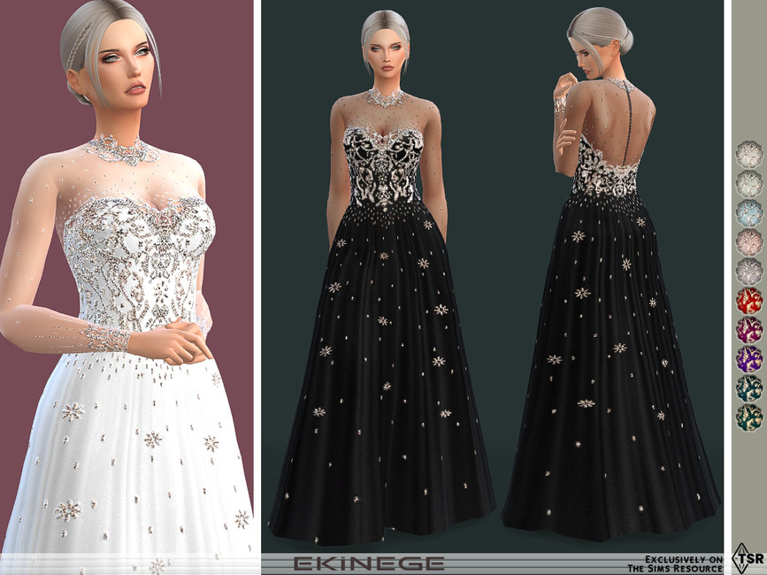 The Sims Resource - Embellished Illusion Gown