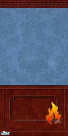Sims 2 — L. BlueDamask Walls with Cherry Paneling by scfiregirl25 — These walls are damask paper above cherry paneling