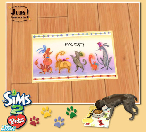 Sims 2 — Judy Pet Feeding Mats - RC01 by judyhugsnoopy — Recolor of Shakeshaft Pet Feeding Mats. You must need to