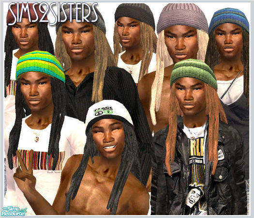 The Sims Resource - S2S Rasta Style hair Set