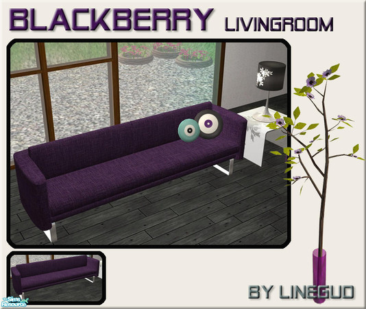 Sims 2 — Blackberry livingroom - 3 seater sofa by linegud — A new modern livingroom set with a soft touch.... *updated